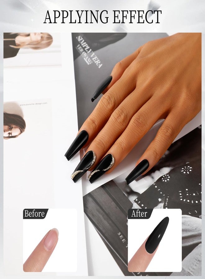 ROSALIND 4.23oz/120g Acrylic Powder Black Acrylic Nail Powder for Nail Acrylic Extension - Professional for Acrylic Nail Caving, Dry Naturally No Nail Lamp Needed - Image 4